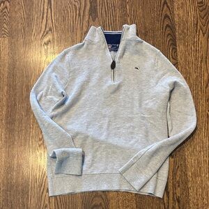 Vineyard Vines Light Gray Zip-Up Sweater